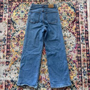 Aware light wash high rise straight leg preppy casual jeans